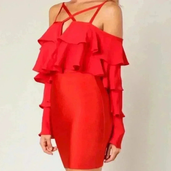 RED Bodycon Dress - Picture 2 of 4